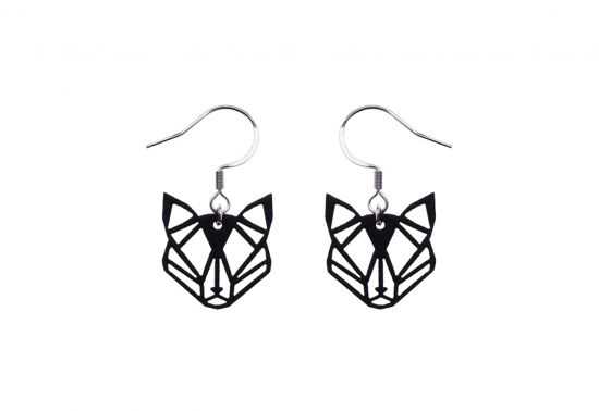 Dřevěné náušnice Black Foxy Earrings