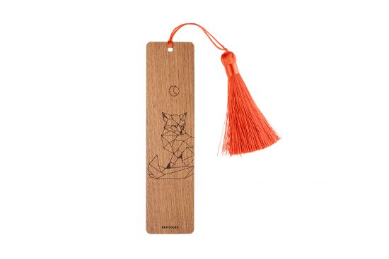 Dřevěná záložka do knihy s motivem lišky Fox Bookmark